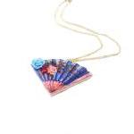 Wooden Fan Necklace - Femin..