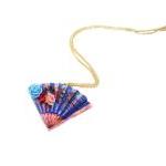 Wooden Fan Necklace - Femin..