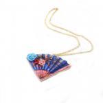 Wooden Fan Necklace - Femin..